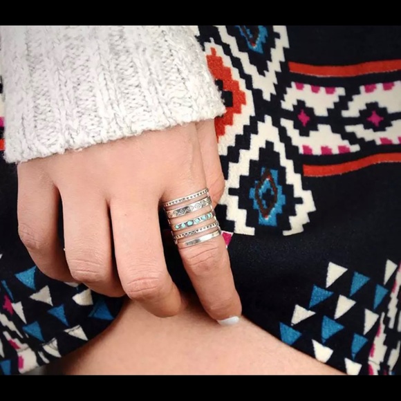 Bohemian Silver Turquoise Ring - Picture 2 of 4